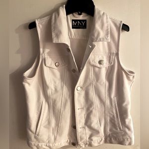 Marc New York White Sleeveless Denim Vest